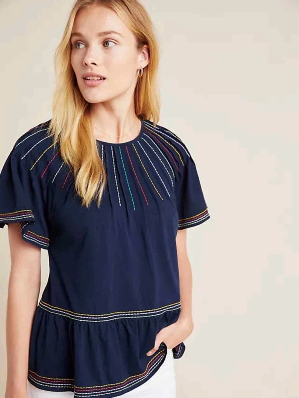 Maeve Chamonix Embroidered Swing Top